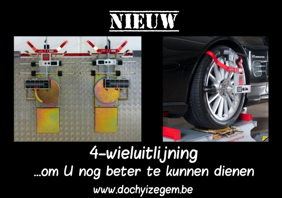 4-wieluitlijning laten uitvoeren bij Garage Dochy Izegem