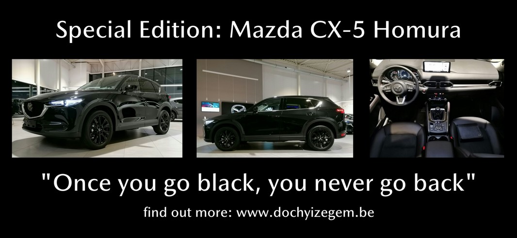 Mazda CX-5 Homura stockwagen kopen bij Garage Dochy met Lente Korting Mazda CX-5 Homura Jet Black stockwagen kopen met Stock Korting bij Garage Dochy Izegem