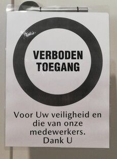 COVID-19 maatregel verboden toegang