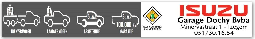 Garage Dochy is officiële Isuzu verdeler voor de regio